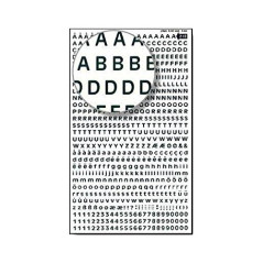 Apli SDD210F - Lettres et chiffres transfert noirs 4 mm 706 caractères