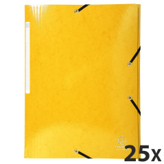 Exacompta - Réf. 55828E - Carton de 25 chemises à élastiques Iderama - pochettes 3 rabats Maxi Capacity - en carte lustrée pelli