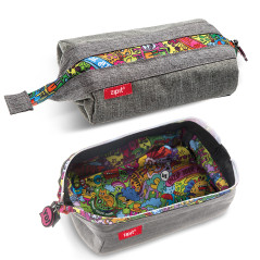 ZIPIT Lenny Trousse | Trousse à crayons grande capacité | Etui à Crayon pour l'école, le collège et le bureau (gris)
