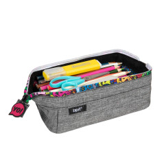 ZIPIT Lenny Trousse | Trousse à crayons grande capacité | Etui à Crayon pour l'école, le collège et le bureau (gris)