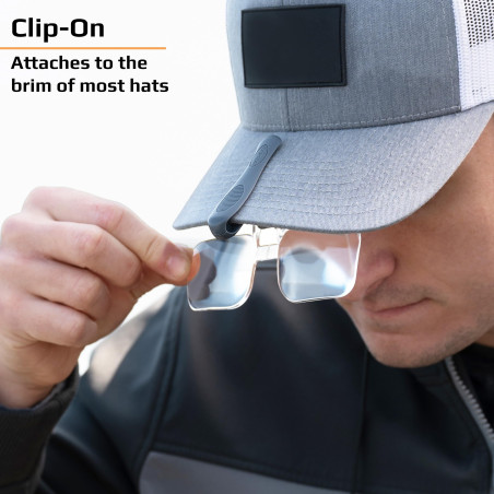 Carson VisorMag loupe de lunettes à mains libres pour attacher aux chapeaux et aux casquettes, grossissement de 2,25x (VM-14)