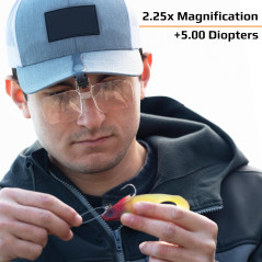 Carson VisorMag loupe de lunettes à mains libres pour attacher aux chapeaux et aux casquettes, grossissement de 2,25x (VM-14)