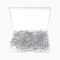 100 Pièces Punaises Transparentes, Punaises à Tête avec Boîte, Punaise Murale, pour Tableau d'Affichage, Repère, Décorer