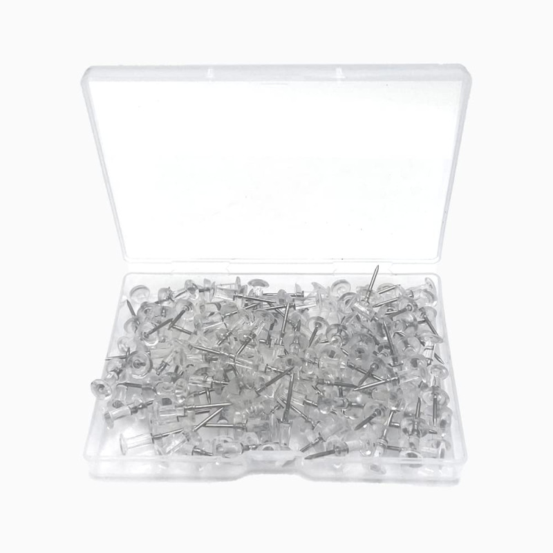 100 Pièces Punaises Transparentes, Punaises à Tête avec Boîte, Punaise Murale, pour Tableau d'Affichage, Repère, Décorer 100 Pièces Punaises Transparentes, Punaises à Tête avec Boîte, Punaise Murale, pour Tableau d'Affichage, Repère, Décorer