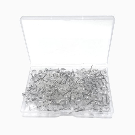 100 Pièces Punaises Transparentes, Punaises à Tête avec Boîte, Punaise Murale, pour Tableau d'Affichage, Repère, Décorer