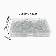 100 Pièces Punaises Transparentes, Punaises à Tête avec Boîte, Punaise Murale, pour Tableau d'Affichage, Repère, Décorer