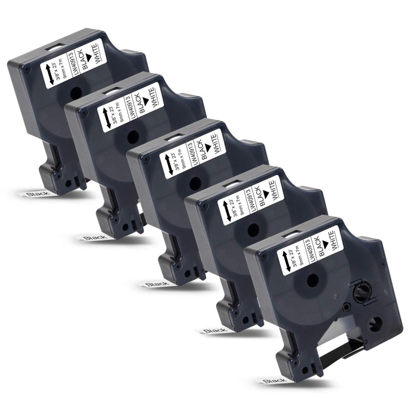 5x Labelwell 9mm x 7m Compatible Ruban Remplacement pour Dynmo D1 40913 S0720680 Noir sur Blanc pour Dynmo LM LabelManager 160 2 5x Labelwell 9mm x 7m Compatible Ruban Remplacement pour Dynmo D1 40913 S0720680 Noir sur Blanc pour Dynmo LM LabelManager 160 2
