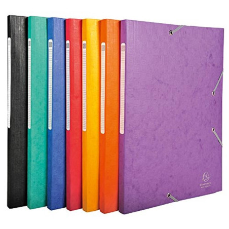 Exacompta - Réf. 55751E - Paquet de 10 chemises à élastiques Scotten - pochettes 3 rabats Maxi Capacity - en carte lustrée gaufr