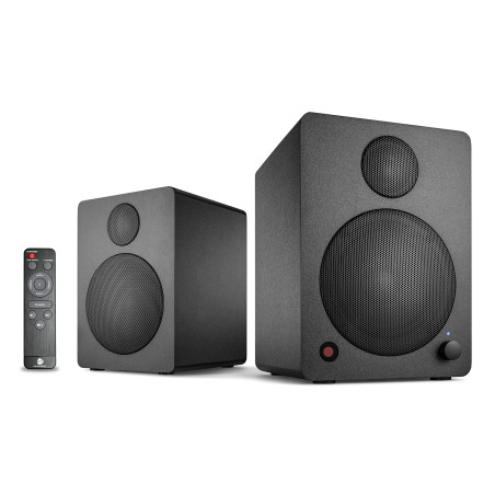Wavemaster Cube Mini Neo - Kit d'enceintes avec Streaming Câble/Bluetooth 36 W pour TV/PC/Tablette/Smartphone, Noir