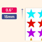 1000 Pièces, Gommettes Étoiles Autocollants Brillantes - 15mm, 8 Couleurs 1000 Pièces, Gommettes Étoiles Autocollants Brillantes - 15mm, 8 Couleurs