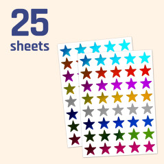 1000 Pièces, Gommettes Étoiles Autocollants Brillantes - 15mm, 8 Couleurs