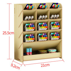 Hggzeg Boîte de rangement en bois multifonction pour stylos à la maison, au bureau et à l’école Érable blanc.