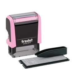 Trodat Printy 4911 Tampon encreur rose pastel – Tampon auto-encreur pour écrire du texte 3 lignes Noir 38 x 14 mm