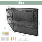 IOUGDSEC Porte Documents Mural, 3 Niveaux Porte-revues mural, corbeilles à courrier Fixation murale maille métallique durable, N IOUGDSEC Porte Documents Mural, 3 Niveaux Porte-revues mural, corbeilles à courrier Fixation murale maille métallique durable, N