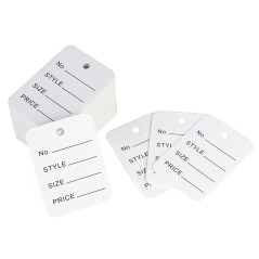 Lot de 1 000 étiquettes de prix perforées pour vêtements, étiquettes blanches pour marchandises, sans attaches (3,5 x 5 cm)