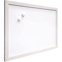 Raylu Paper - Tableau Blanc Magnétique Mural avec Cadre en Bois Blanc, Tableau Blanc Effaçable à Sec avec Deux Aimants pour Accr