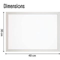 Raylu Paper - Tableau Blanc Magnétique Mural avec Cadre en Bois Blanc, Tableau Blanc Effaçable à Sec avec Deux Aimants pour Accr