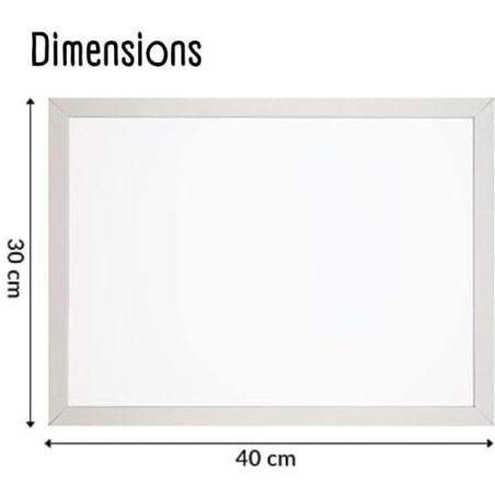 Raylu Paper - Tableau Blanc Magnétique Mural avec Cadre en Bois Blanc, Tableau Blanc Effaçable à Sec avec Deux Aimants pour Accr