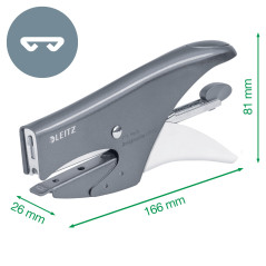 Leitz 5547 Pince agrafeuse 15 feuilles Bleu métallique