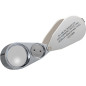 Delixike Loupe de bijoutier Pliable en métal 40 x avec LED (détection de Devise/Identification de Bijoux)