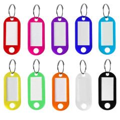 10 Pièces Étiquettes avec Porte Clé, Porte Clés Couleur, Plastique Étiquettes D'identification Avec Porte-clé Fendu, Pour Identi