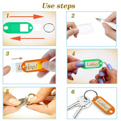 10 Pièces Étiquettes avec Porte Clé, Porte Clés Couleur, Plastique Étiquettes D'identification Avec Porte-clé Fendu, Pour Identi
