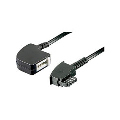 Goobay 50242 Rallonge TAE-F 4 Pôles, 3m Longueur de Câble, Noir