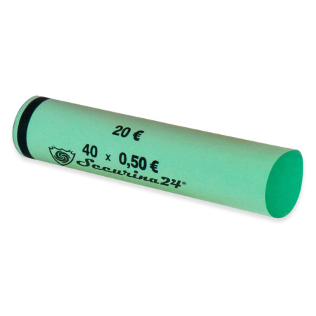 Securina24 Tubes pour pièces de Monnaie 1 Centime à 2 Euros, ou 119 pièces mélangées (112 x 50 centimes)