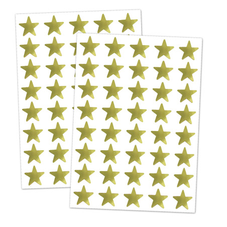 1000 Pièces, Étoile Gommettes Autocollants Dorées Brillants - 15 mm