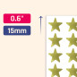 1000 Pièces, Étoile Gommettes Autocollants Dorées Brillants - 15 mm