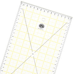 OfficeTree Regle Patchwork Couture 60 cm x 15 cm - Règle Couture 60 cm avec des mesures d'angle - Règle Patchwork - Regle Japona
