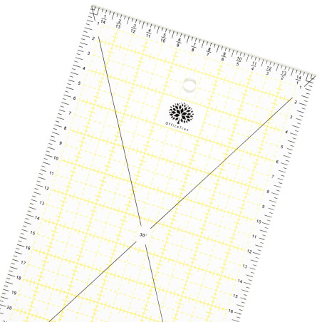 OfficeTree Regle Patchwork Couture 60 cm x 15 cm - Règle Couture 60 cm avec des mesures d'angle - Règle Patchwork - Regle Japona