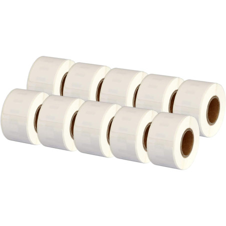 Aftertech 10x 99010 28x89mm Rouleaux d'étiquettes adhésives compatibles (130 étiquettes/rouleau = 1300 au total) pour imprimante