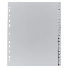 Exacompta - Réf 1920B - Intercalaires en polypropylène gris - 20 touches imprimées - alphabet allemand - adapté pour un classeme