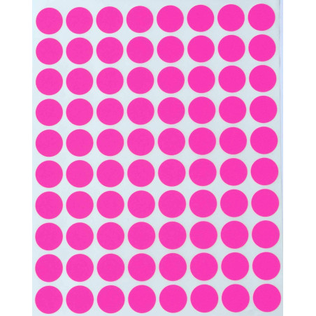 Royal Green 13mm Rose Fluo Étiquettes Autocollantes Cercles Rondes Petit Point De 1.3 Cm De Diamètre Gommettes Auto-Adhésives Po
