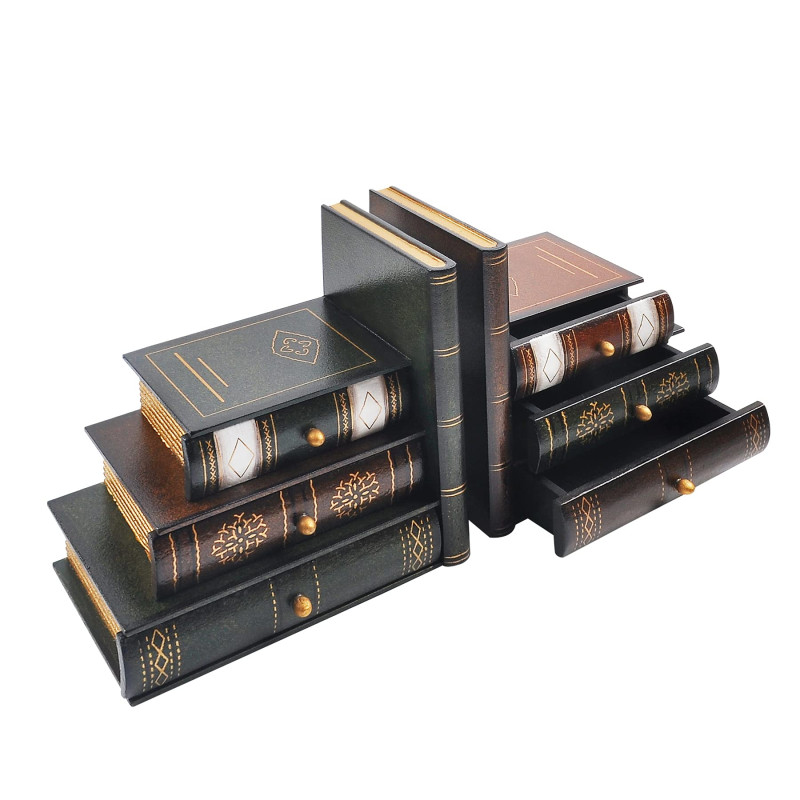Serre-Livres décoratifs Vintage en Bois - Faux Serre-Livres - pour Bureau, bibliothèque ou Bureau (311) Serre-Livres décoratifs Vintage en Bois - Faux Serre-Livres - pour Bureau, bibliothèque ou Bureau (311)