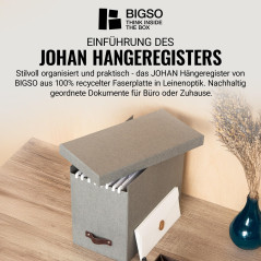 Bigso Box of Sweden 9441C6443 Porte Dossier Panneau de Fibre Gris 35 x 18,5 x 27 cm