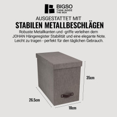Bigso Box of Sweden 9441C6443 Porte Dossier Panneau de Fibre Gris 35 x 18,5 x 27 cm