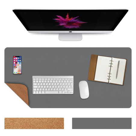Vicloon Tapis de Bureau en Cuir PU, 60×30cm Sous-main Bureau, Tapis de Souris, Protection de Bureaus Antidérapant en Daim Avec B