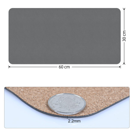 Vicloon Tapis de Bureau en Cuir PU, 60×30cm Sous-main Bureau, Tapis de Souris, Protection de Bureaus Antidérapant en Daim Avec B
