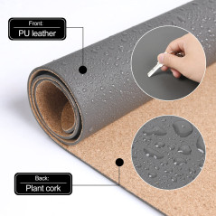 Vicloon Tapis de Bureau en Cuir PU, 60×30cm Sous-main Bureau, Tapis de Souris, Protection de Bureaus Antidérapant en Daim Avec B