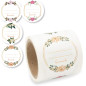 Étiquettes autocollantes 50 mm Motif fleur (100)