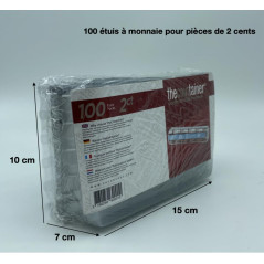CECONCEPT Paquet d'étuis monnaie 100 étuis transparent 0,02€, 10600 cm³, Résiste aux chocs, Marquage longitudinal conforme au co