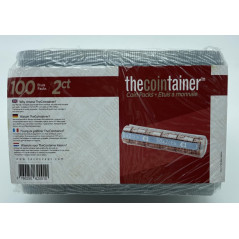 CECONCEPT Paquet d'étuis monnaie 100 étuis transparent 0,02€, 10600 cm³, Résiste aux chocs, Marquage longitudinal conforme au co