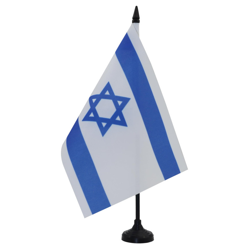 AZ FLAG - Drapeau De Table Israël 21x14 cm - Petit Drapeau Israélien De Bureau 100% Polyester Avec Hampe De 25cm Et Socle En Pla AZ FLAG - Drapeau De Table Israël 21x14 cm - Petit Drapeau Israélien De Bureau 100% Polyester Avec Hampe De 25cm Et Socle En Pla