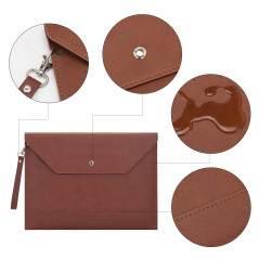 Wonderpool A4 Épaissi PU Cuir Enveloppe Cas Portfolio Dossier avec Poches Intérieures Pochette pour Document et Papeterie Fichie