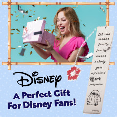 Disney Stitch Marque Pages avec Citation Inspirante et Breloque Marque Page Metal Cadeau Bureau Accessoire Lecture Livre pour Fe