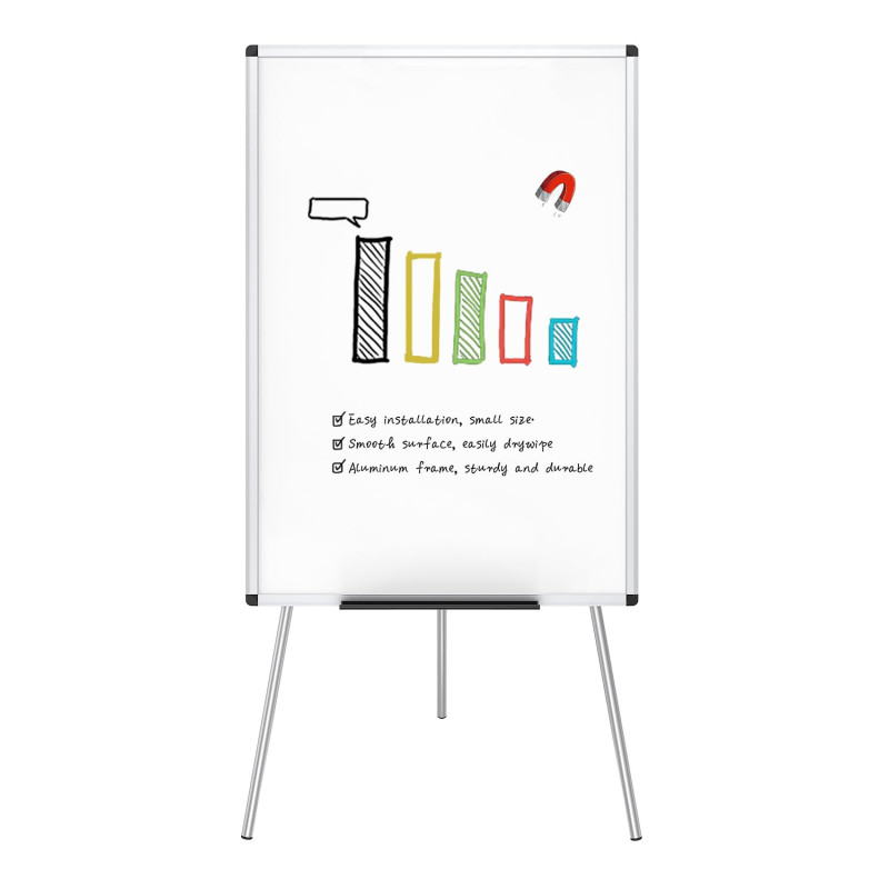VIZ-PRO Chevalet de conférence - Tableau Blanc Effaçable & Magnétique - Réglable en hauteur & usage flexible, 90 x 60 cm VIZ-PRO Chevalet de conférence - Tableau Blanc Effaçable & Magnétique - Réglable en hauteur & usage flexible, 90 x 60 cm