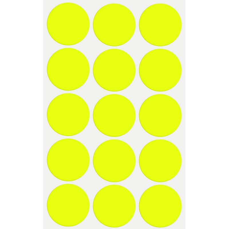 Royal Green Gommettes Étiquettes Autocollantes Rondes Jaune Fluo Environ 3 cm (30 mm) Paquet de 225 Royal Green Gommettes Étiquettes Autocollantes Rondes Jaune Fluo Environ 3 cm (30 mm) Paquet de 225