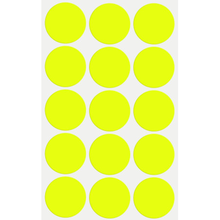 Royal Green Gommettes Étiquettes Autocollantes Rondes Jaune Fluo Environ 3 cm (30 mm) Paquet de 225